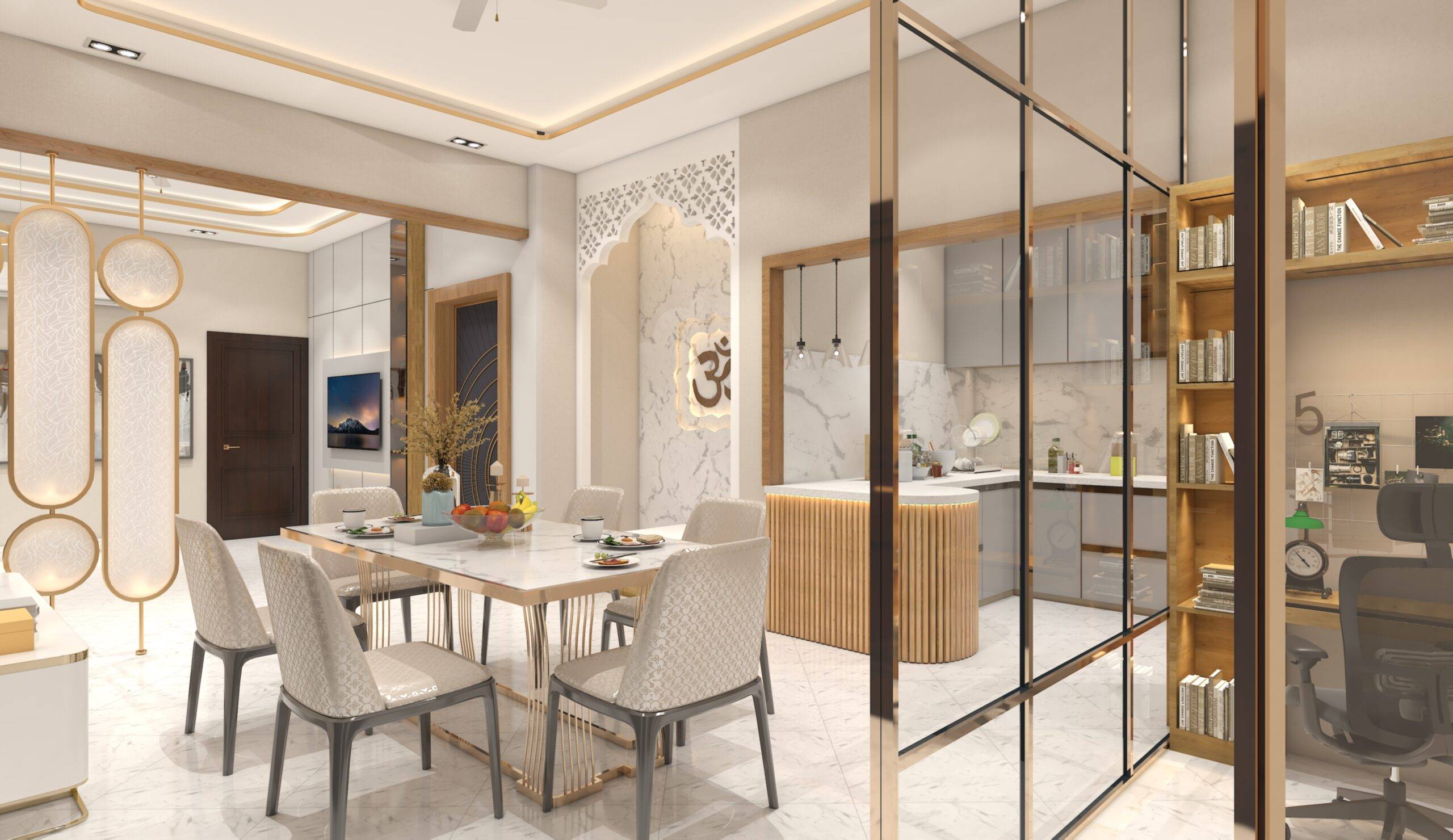 5. Dining, Puja And Study Room View